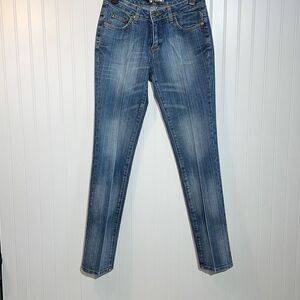 NINETY EIGHT 98 Juniors Size 5 Mid Rise Medium Wash Denim Jeans 90's